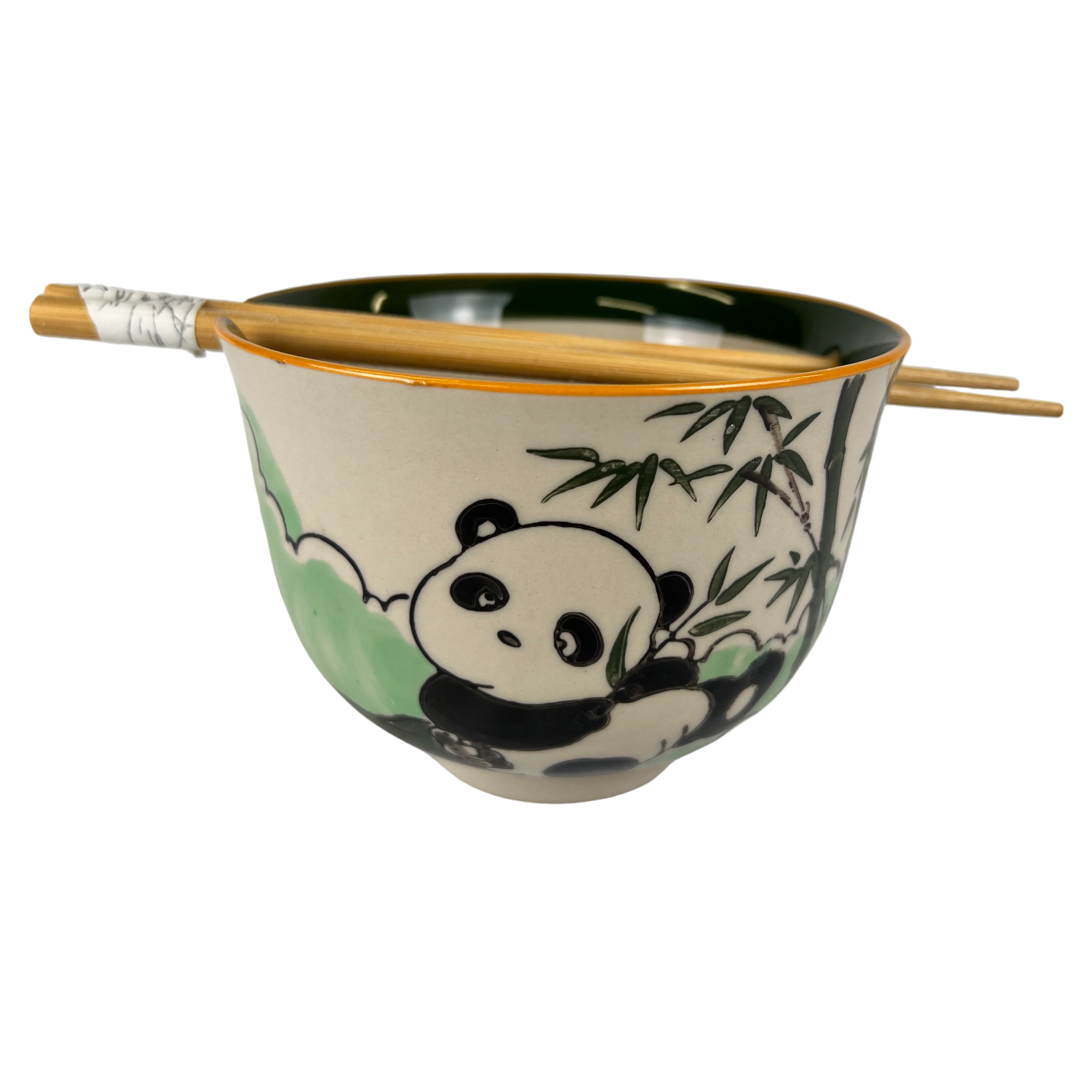 18oz 5"D Donburi Bowl With Chopsticks Set Playful Panda Design (4/16