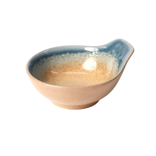 Ao Nagashi Porcelain Tonsui Bowl with Handle – 5 in. Round, 5 oz
