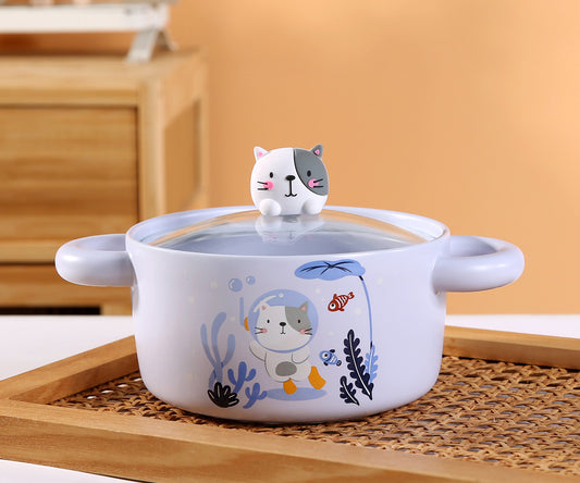 Cute Cat 30oz Bowl with Lid