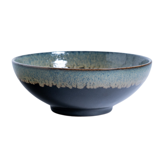 Tenmoku Shironagashi 8.5"Dia x 3.25"H Porcelain Large Bowl JP (4/32)