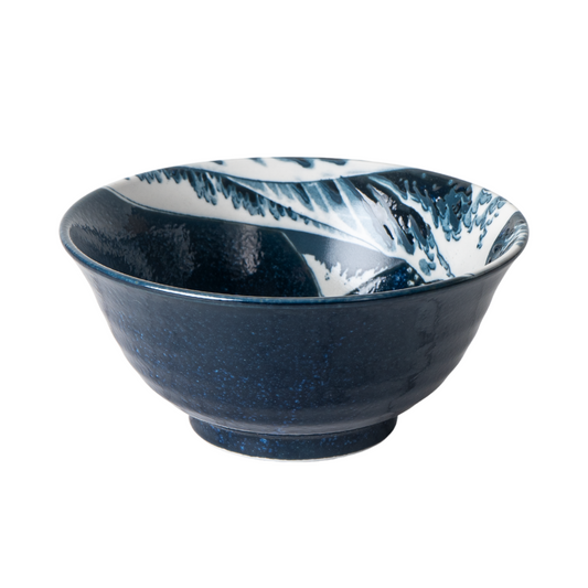 Kanagawa Great Wave 19oz 6"Dia x 2.75"H Porcelain Multipurpose Tayo Medium Bowl JP (6/48)