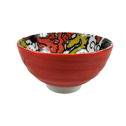 Bunch of Dragons Porcelain Rice Bowl – 4.5 in. Round, 11 oz JP