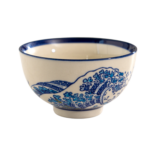 Great Wave 4.5"Dia Porcelain Rice Bowl (4/48)