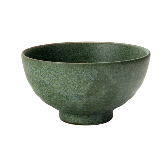 Nature Green 11oz 4.75"Dia x 2.5"H Porcelain Rice Bowl JP (5/90)