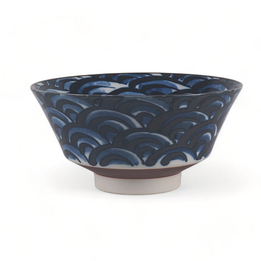 Seigaiha Waves 34oz 7"Dia x 3.25"H Porcelain Large Ramen Bowl JP (4/32)