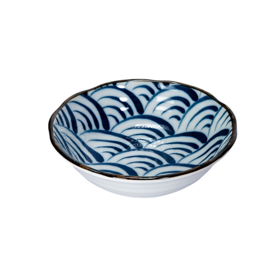 Nami Waves 11oz 5.5"D x 1.75"H Shallow Bowl JP (6/72)