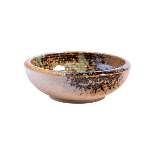 6.75"D x 2.25"H Thick Rimmed Shallow Bowl Shigaraki Oribe JP (4/32) *Limited