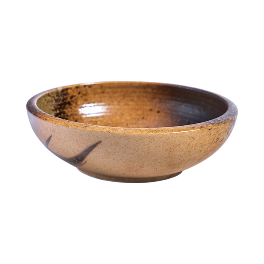 8"D x 2.25"H Thick Rimmed Shallow Bowl Shigaraki Oribe JP (4/16) *Limited