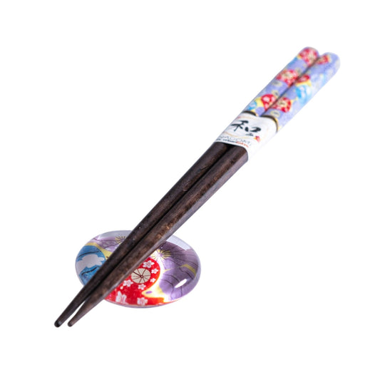 Single Pair Chopsticks and Glass Chopsticks Rests Gift Set