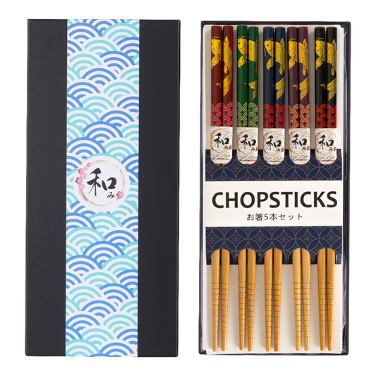 5 Piece Chopsticks Set Koi Fish Gift Box
