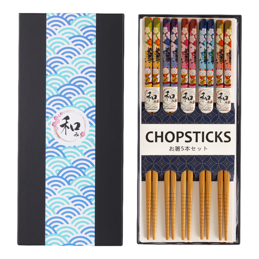 5 Piece Chopsticks Set Lucky Cat Gift Box