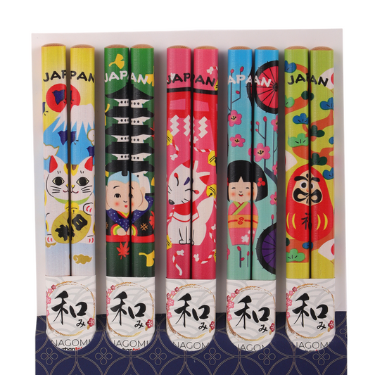 5 Piece Chopsticks Set Characters