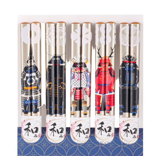 5 Piece Chopsticks Set Samurai Warriors