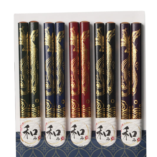 5 Piece Chopsticks Set Phoenix