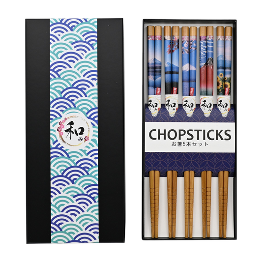 5 Piece Chopsticks Set Scenery with Gift Box