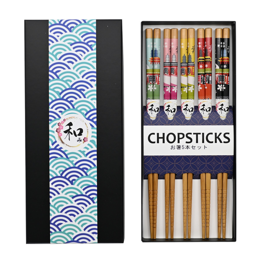 5 Piece Chopsticks Set Asakusa with Gift Box