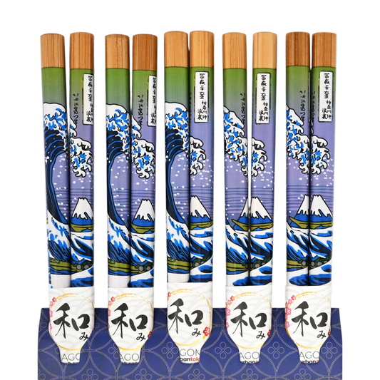 5 Piece Chopsticks Set Great Wave