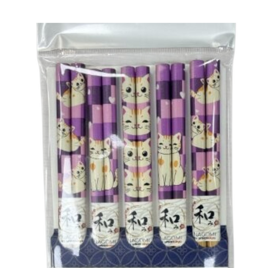 5 Piece Chopsticks Set Neko Friends