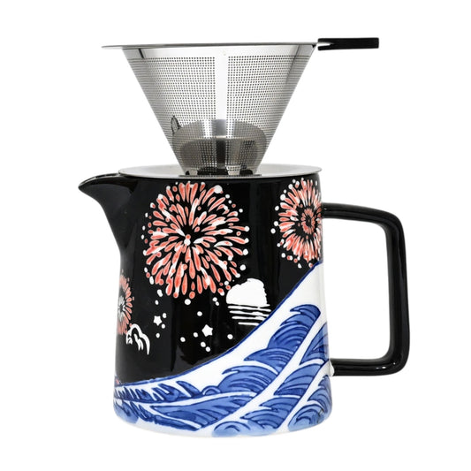 Summer Wave Design 16oz Pour Over Coffee Maker with Stainless Steel Dripper (4/24)