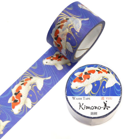Kimono Hanamaru Japanese Washi Masking Tape 25mm x 5m Length Nishikigoi (5/120)