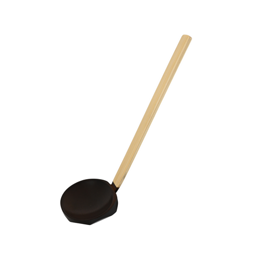9"L Ramen Wooden Ladle Spoon Brown