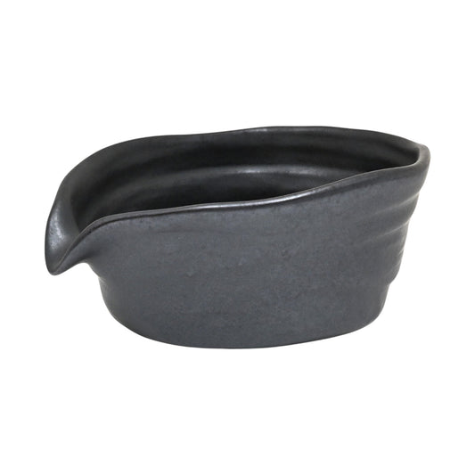 12oz Katakuchi Matcha Bowl With Spout Kuro Matto JP (1/27)