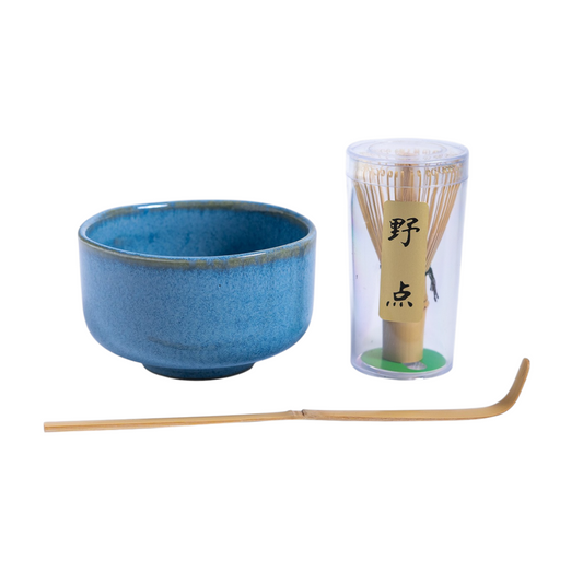 Mini Matcha Set Minoware Porcelain Bowl with Stand and Mini Whisk  Blue Sky JP (1/36)