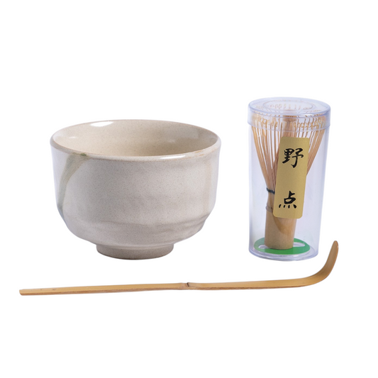 Mini Matcha Set Minoware Porcelain Bowl with Stand and Mini Whisk  Ivory JP