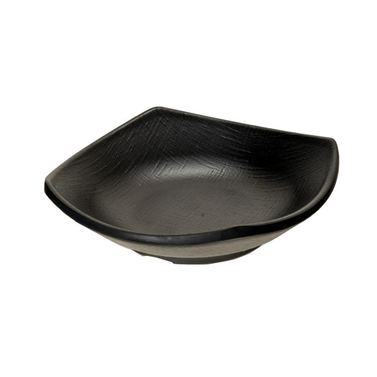 Silk Black Melamine Curved Square Plate – 4.5 in.