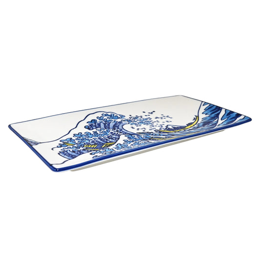 9"L Great Wave Rectangle Plate (6/36)