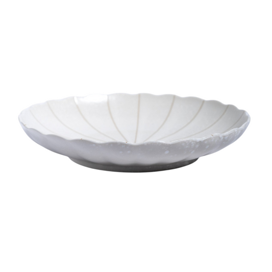 Kikugata Tokusa White Porcelain Round Dinner Plate – 9 in. Round JP