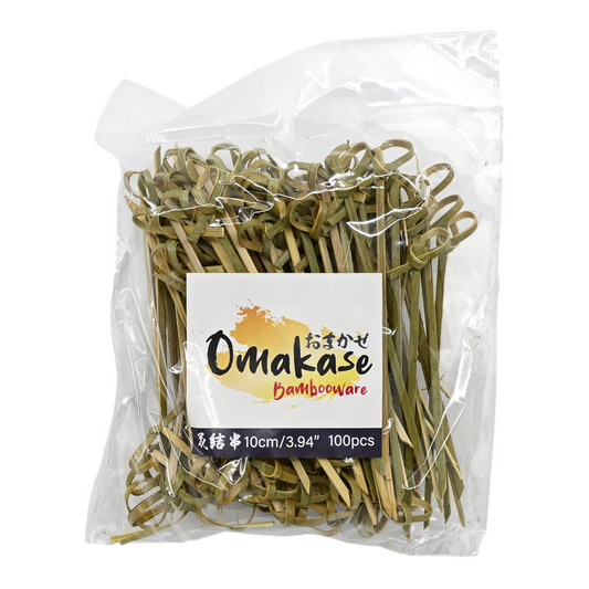 4"L Bamboo Loop Knot Skewers 100pc Pack (1/200)