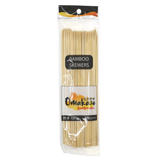 10"L Bamboo Straight Skewers 100pc Pack (1/200)