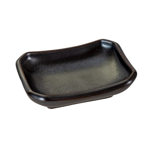 Tetsu Kesho Porcelain Rectangular Sauce Dish – 3.5 x 2.5 in., 2 oz