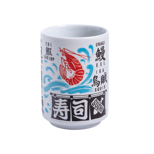 Japanese Sushi Yunomi Style Tea Cup Reactive Glaze 10 fl oz JP (6/60)