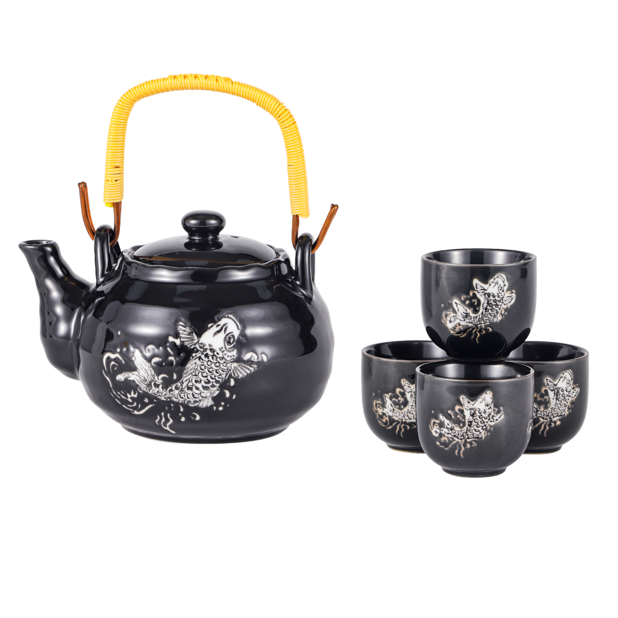 Koi Fish Tea Set 22oz Tea Pot with 4 Cups (1/12) – UrbanTokyo