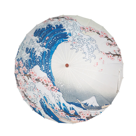 Windproof 24 Ribs Great Wave Cherry Blossoms Design Umbrella (1/12)